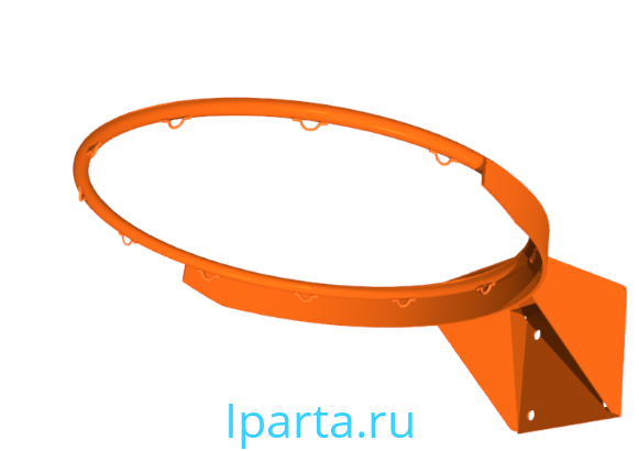 Кольцо баскетбольное метал. №7 100х110 мм с усилителем из полосы, вандаллоустойчивое б/се Iparta