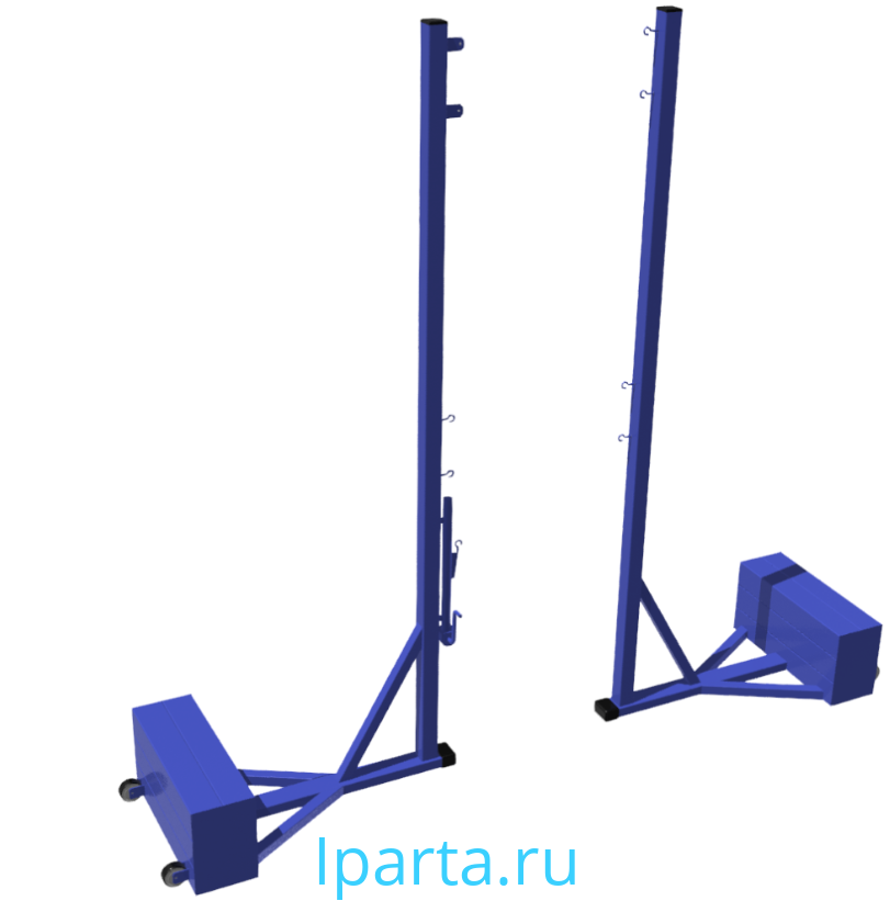 Стойки волейбольные с механизмом натяжения, передвижная с противовесом 80 кг на каждую стойку Iparta